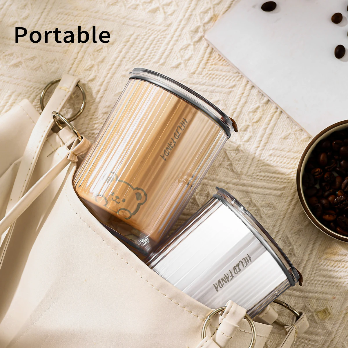 WORTHBUY Thermal Mug 304 Stainless Steel Travel Tea Milk Coffee Mug Leak Proof Water Cup With Straw Portable Tumbler 450ML