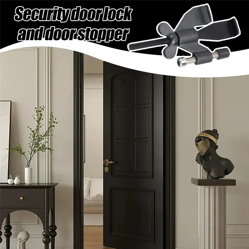MAKE-Door Stop Security Adjustable Nodrill Jammer Door Jammer Stopper Security Lock For Apartment Dorm Hotel College