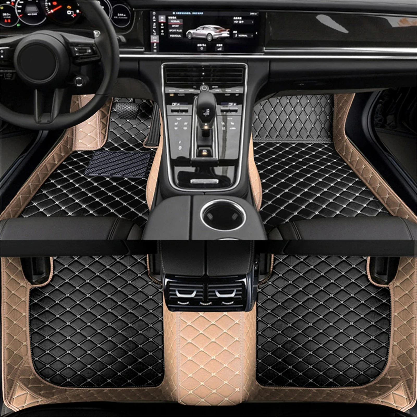 Color Splicing Car Floor Mats  - đánh giá và giá Travel Accessories Leather