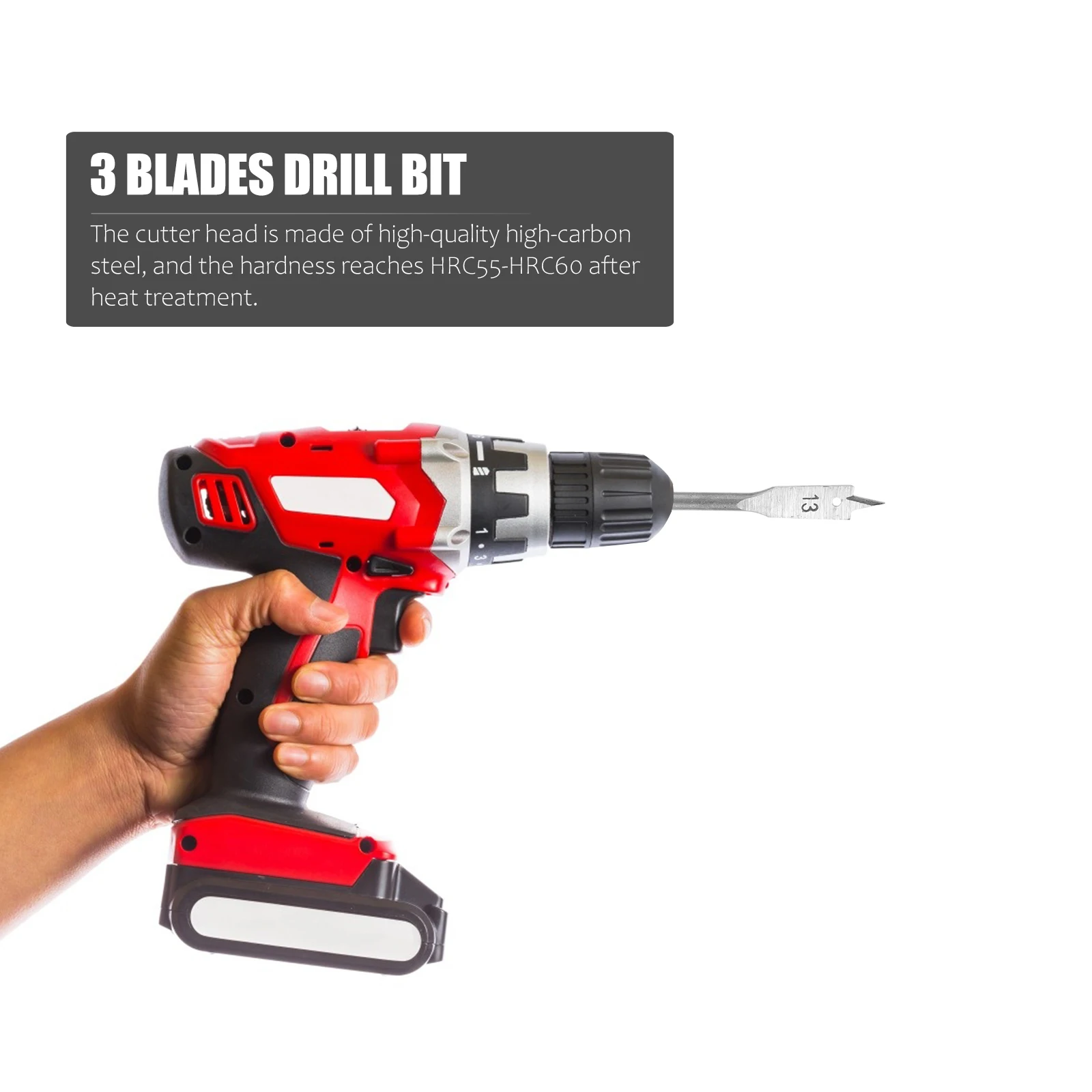 10pcs Wood Drill 3 Blades Drill Bit Bit High Carbon Steel Hole Opener Cutter Tools Hole Electric Grinder Drills