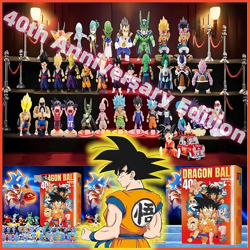 Nuevo calendario de Adviento de Navidad de Dragon Ball acrílico 2d, caja ciega de cuenta regresiva del 40 aniversario, figuras periféricas, juguete de regalo de Navidad