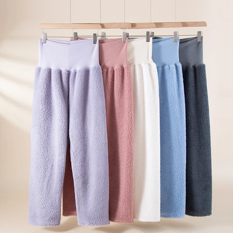 

Утолщенная фланелевая зимняя одежда для сна, пижамные штаны, женские домашние штаны, сохраняющие тепло, домашняя одежда, брюки, бархатные брюки на осень