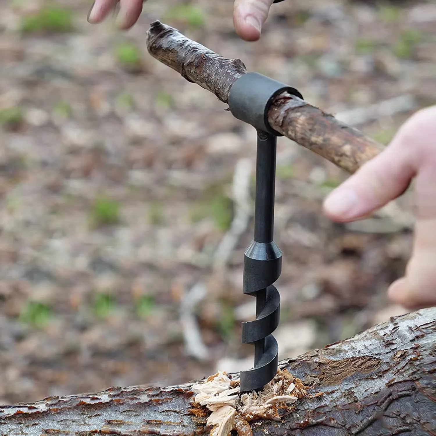 25mmbushcraft mão perfurador de madeira manual broca portátil aço carbono manual broca sobrevivência acampamento ao ar livre caminhadas selva