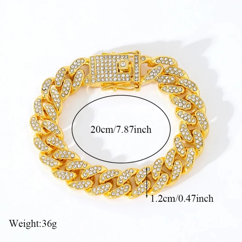Stainless Steel Gold Color Cuban Chain Bracelet For Women Men Trendy Punk Waterproof Wrist Chain Jewelry Gift Party