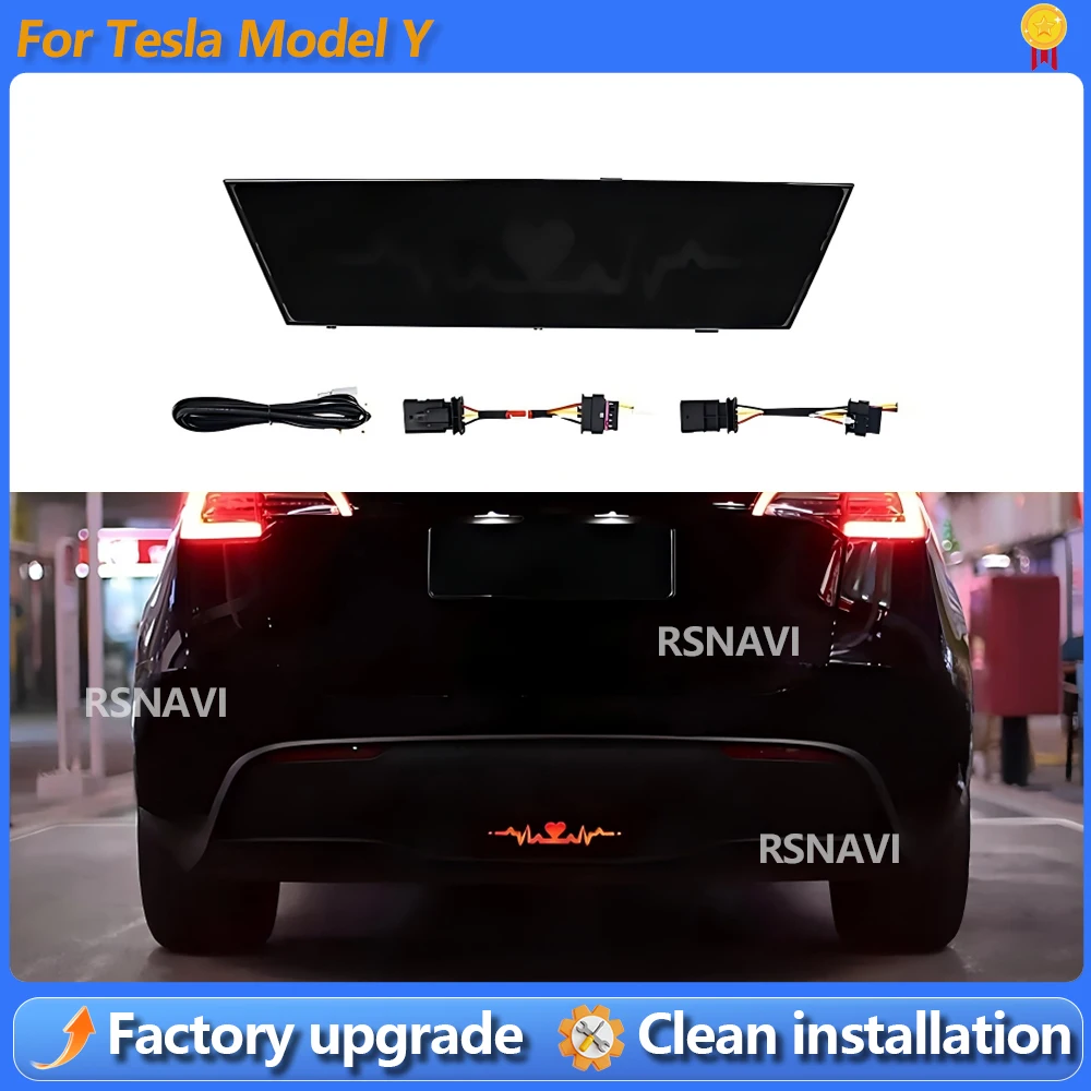 

Heartbeat Pilot Light Turn Signal Lamp Pilot Lights For Tesla Model Y Rear Bumper Tail Light Rear Daytime Running Light Black