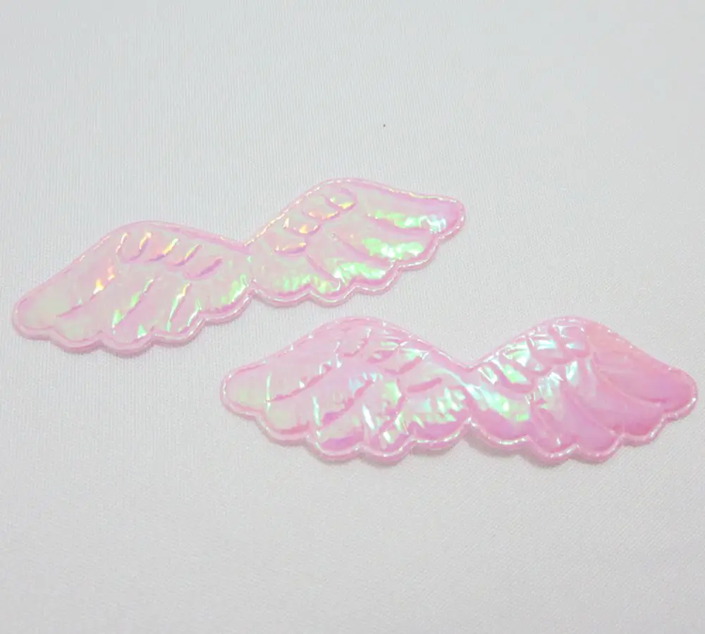 50pcs 16mm*60mm AB Pretty Angel Wings Appliques DIY Wedding Decoration Patches DIY Hair Clip Accessories Craft Supplies