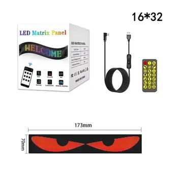 卡車眼睛LED顯示器汽車標誌動畫LED矩陣面板藍牙APP控制可程式柔性螢幕LED車燈 8 最佳銷售 LED車燈 - №8