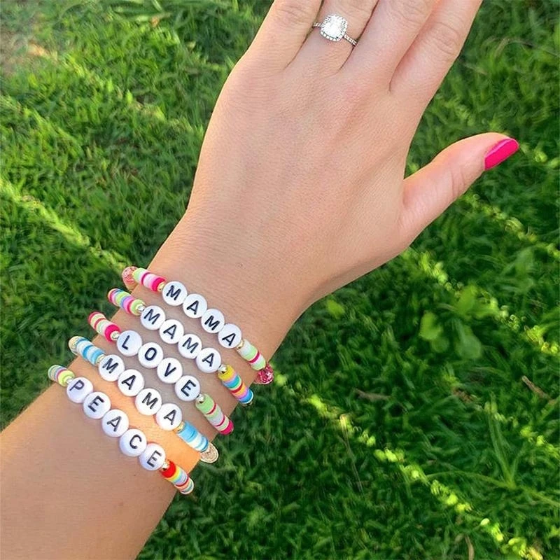 

R1WE браслеты ремесло и искусство стеклянные буквы алфавита бусины для DIY декоративно-прикладного искусства подарок