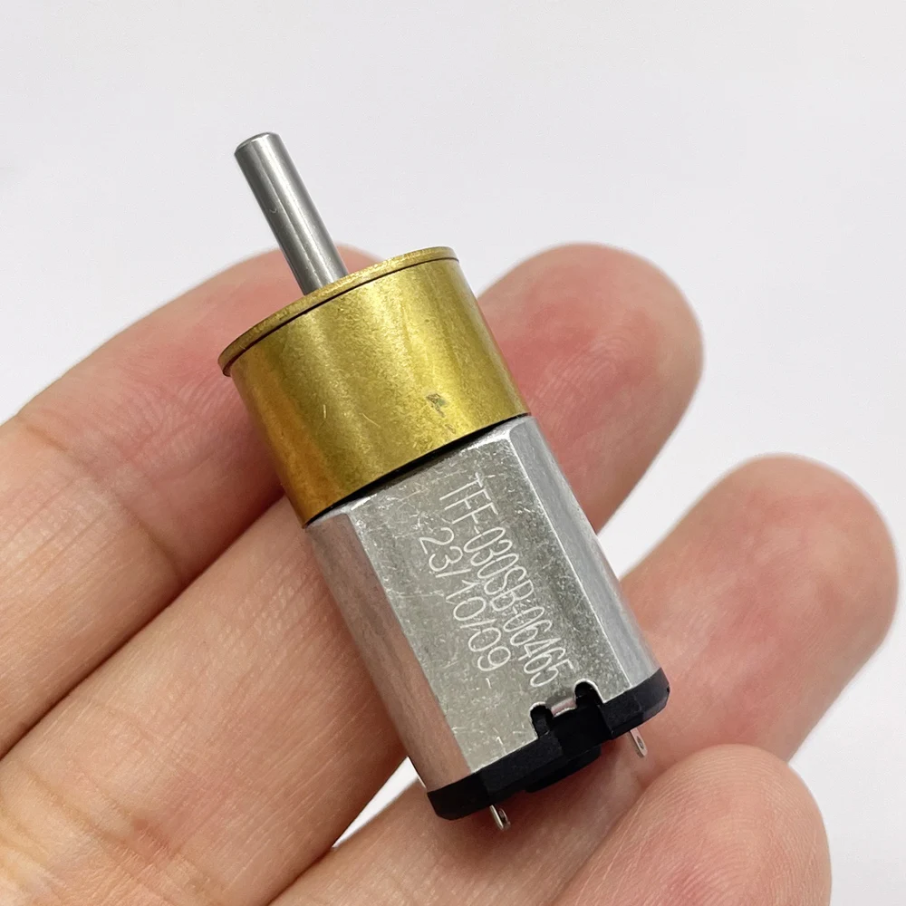 Small 16mm Full Metal Gearbox Gear Motor DC 5V-12V 28RPM Slow Speed Large Torque 030 Gear Reduction Motor D-shaft DIY Robot Car