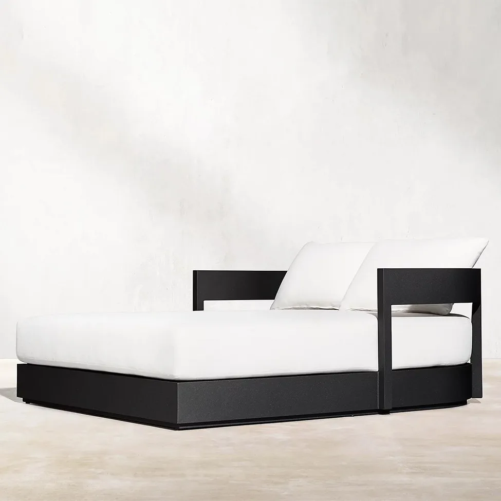 

Fashion Outdoor Metal Lounger Villa Hotel Swimming Pool Open-air Waterproof Bed Seaside Beach Leisure Daylight Armrest