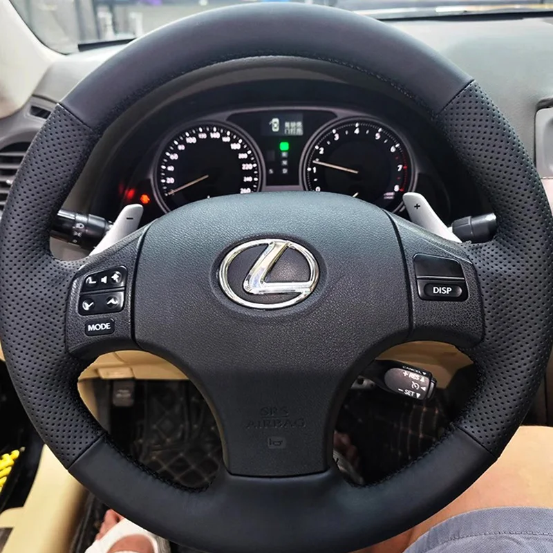 

For Lexus is250 IS250C IS300 IS300C IS350 IS350C F Sport 2005-2011 Hand-Stitched Car Steering Wheel Cover Leather Car Interior
