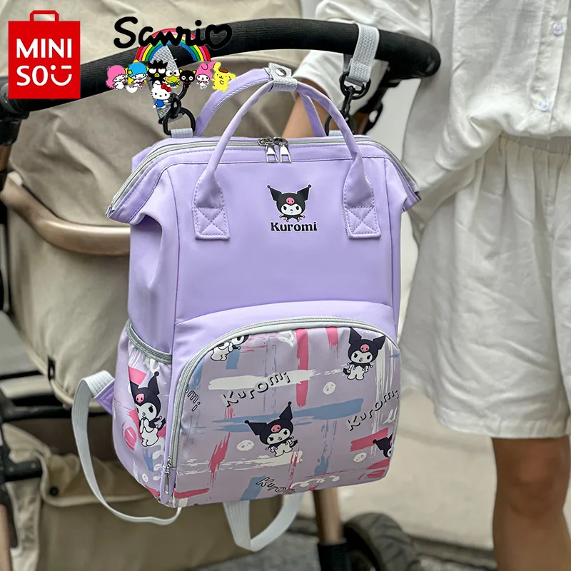 Kuromi New Urinary Bag Fashionable High Quality Insulated Milk Bottle Storage Backpack Cartoon Large Capacity Mommy Backpack