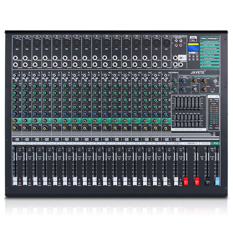 Fast Ship 18 Channel Digital Mixer Audio Console With USB Connecting To Computer DJ Stage Party Church 48V Phantom Music Studio