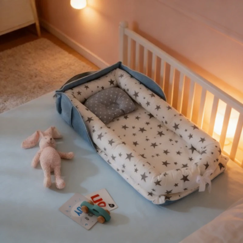 

Новая портативная складная кроватка-люлька 2026 года для новорожденных, прикрепляемая к кровати, легкий дизайн