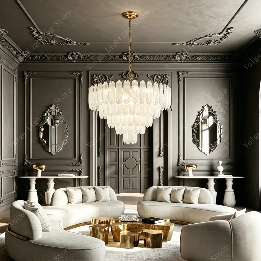Postodern New Design Vintage Cloud Glass Chandelier Lights, Dimmable, Exquisite Light Fixture for Dining Room Lustres Lamparas