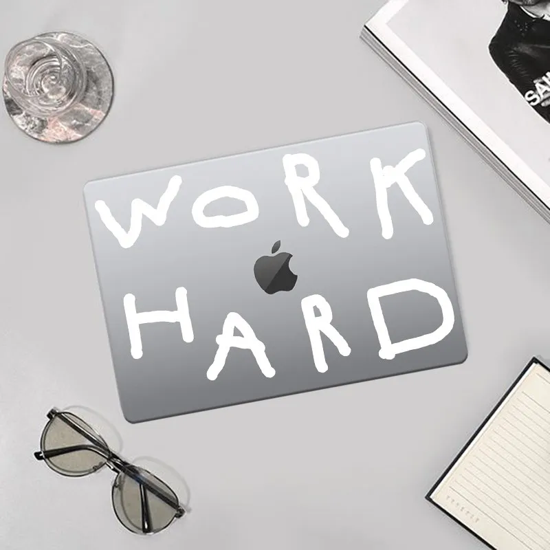 Simple Personalized Letters Notebook Case for Macbook Air 13 13.6 M4 M1 Pro 14 16 M4 Air 15 A1398 13 M3/2 Cover A3113 A2681 Slim