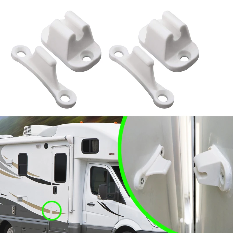 

1 комплект, автоматический караван или дом на колесах, белая пластиковая основная дверная защелка, аксессуары для кемперов, фиксатор, дверной фиксатор, автозапчасти