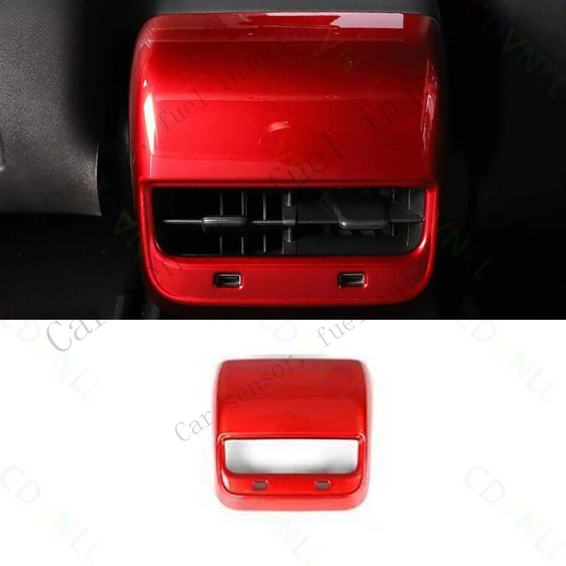 Q+ For Tesla Model 3 Y 2017-2023 Bright Red Rear Seat Air Outlet Vent Frame Cover