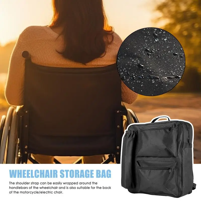 Wheelchair Bag Wheelchair Backpack Bag Storage Pouch Bag Wheelchair Storage Pouch Bag Water Resistant Seat-back Bag For Walker