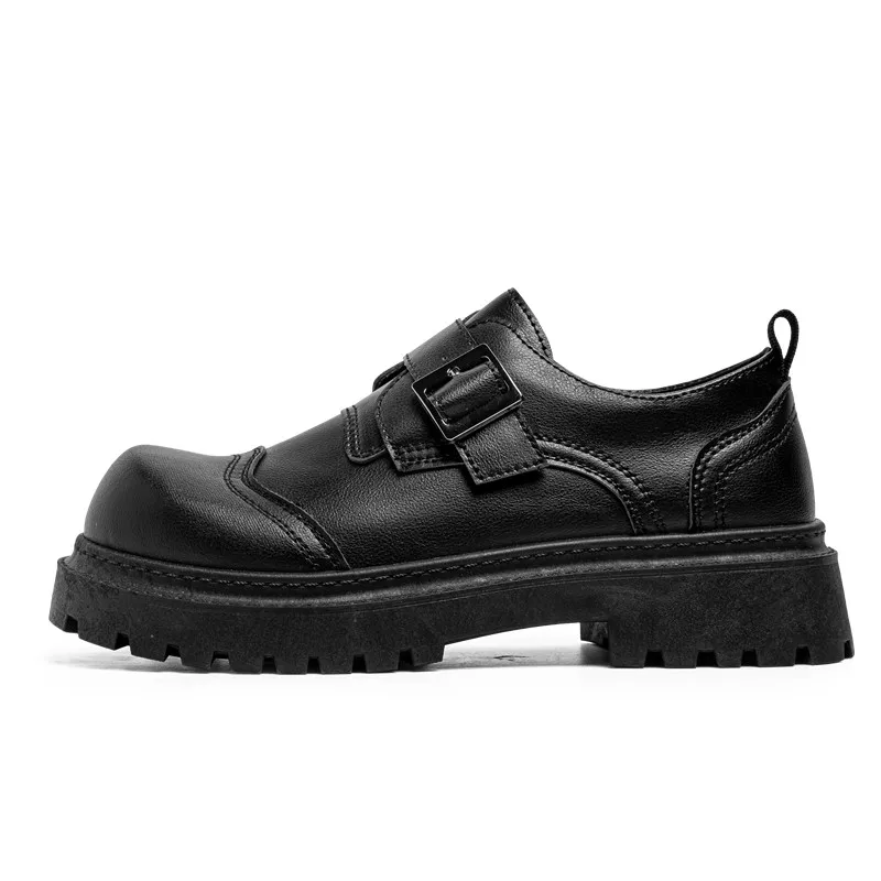 

Mickey's big toe shoes, fashionable thick soled leather shoes, trendy shoes, men's motorcycle shoes
