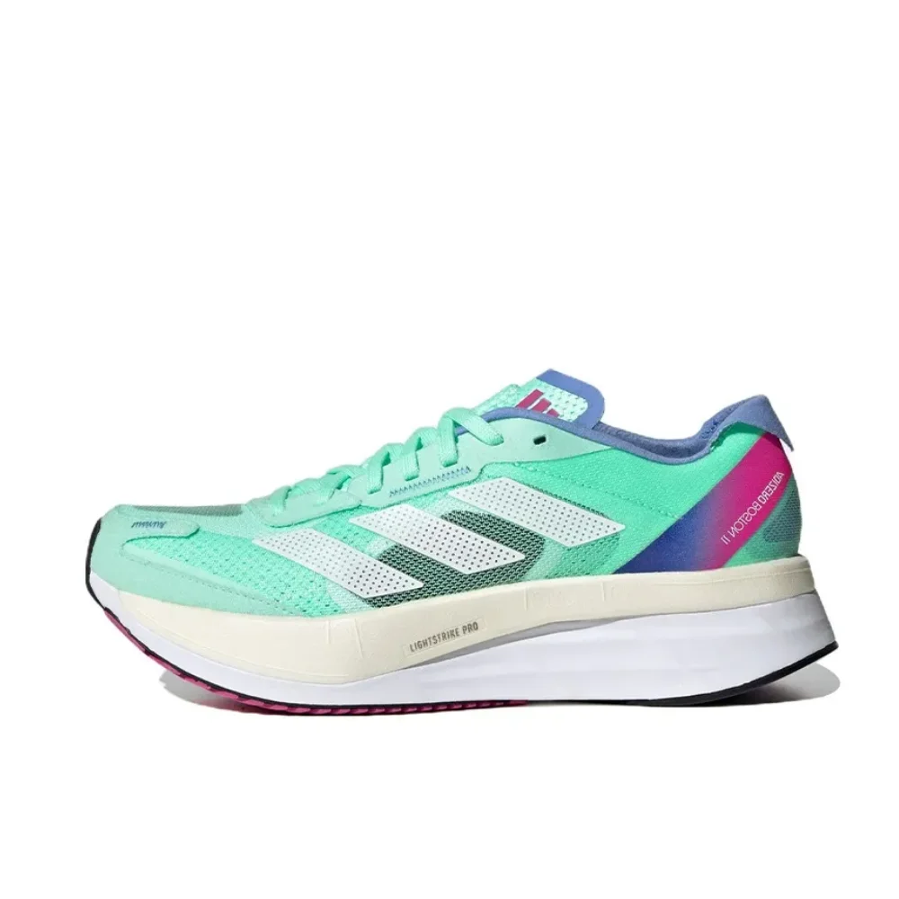 Adidas Adizero Boston 11 zapatillas clásicas de moda bajas informales para correr cómodas zapatillas antideslizantes con amortiguación Color verde azul