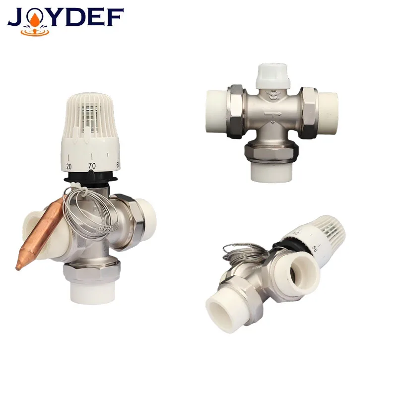 DN25-32 Energy saving 20-70 ℃ control Floor heating system thermostatic radiator valve M30*1.5 Remote controller 3 way valve view 3