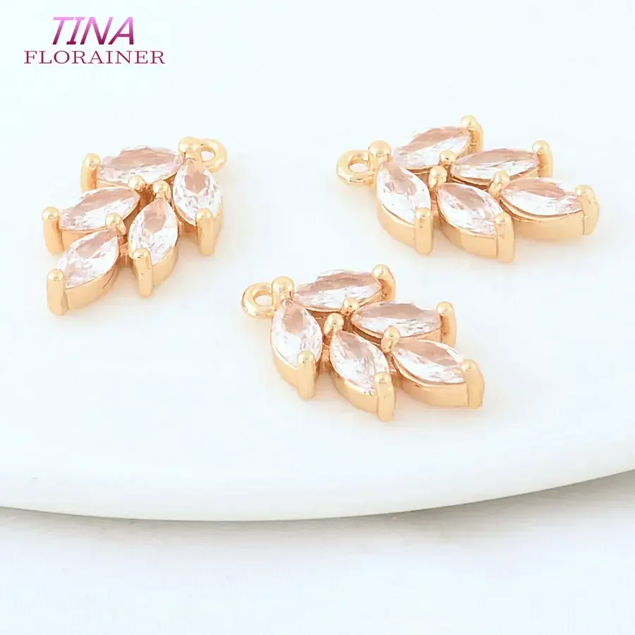 14K Gold Color Brass 10*18MM Leaf Leaves Charms Pendants Necklace Earrings Jewelry Making Supplies Accessories
