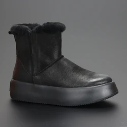 Thickened cotton shoes men's winter cashmere warm Uggs wool integrated thick sole non-slip fashion cotton boots