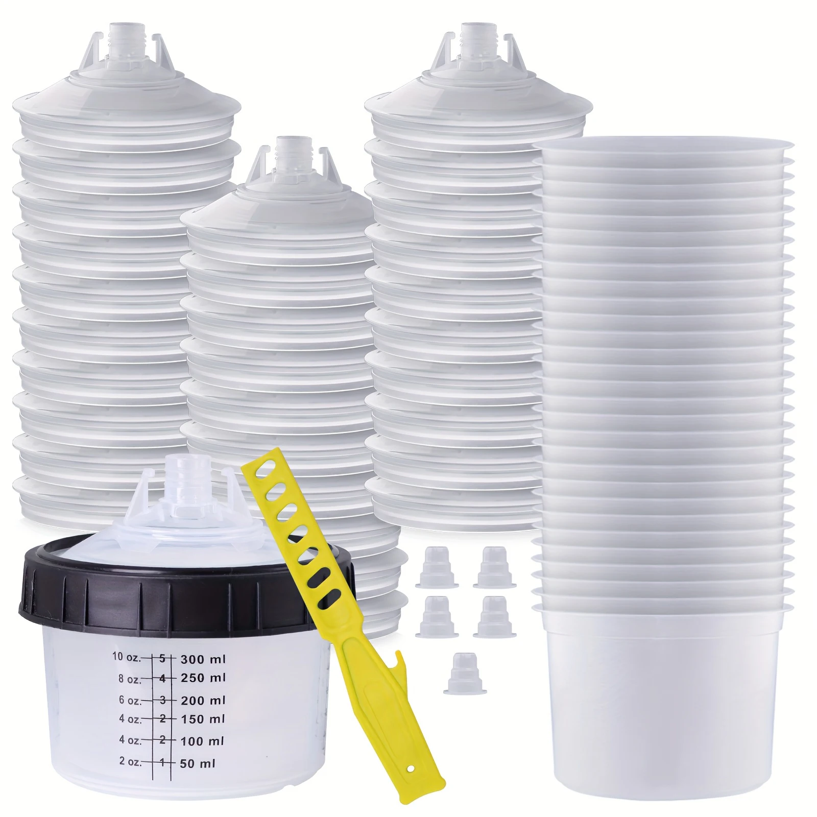 

10/50pcs/Set Spray Gun Paint Mixing Cup, H/O Quick Cup, Spray Gun Reservoir, 300ml Disposable Paint Cup