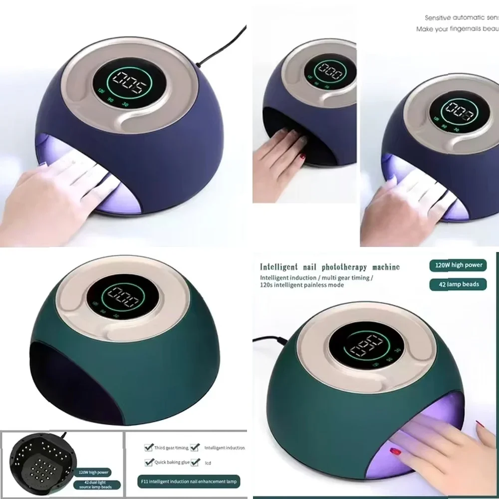 120W UV LED Nail Dryer Light, Multi-Timer Fast Curing for Salon & Home