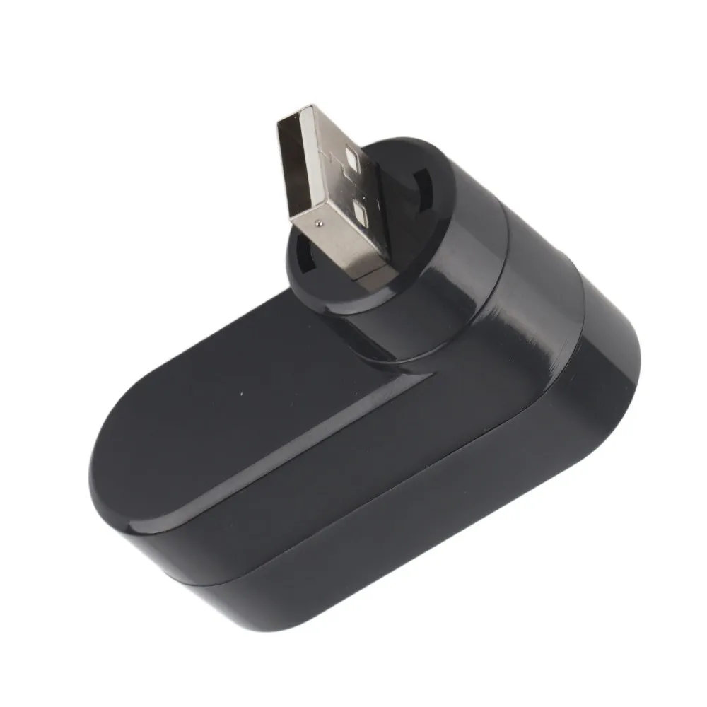 Adjustable Mini Portable USB Port Splitter 3 Port USB 2.0 USB Docking Station Black USB Adapter PC Computer