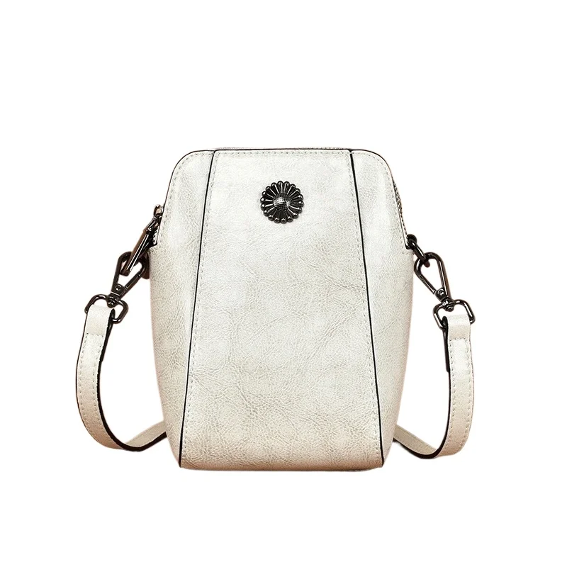 Vintage Everyday Mini Shoulder Bag for Women Genuine Cowhide Leather Adjustable Strap Luxury Handbag Fashion Trend