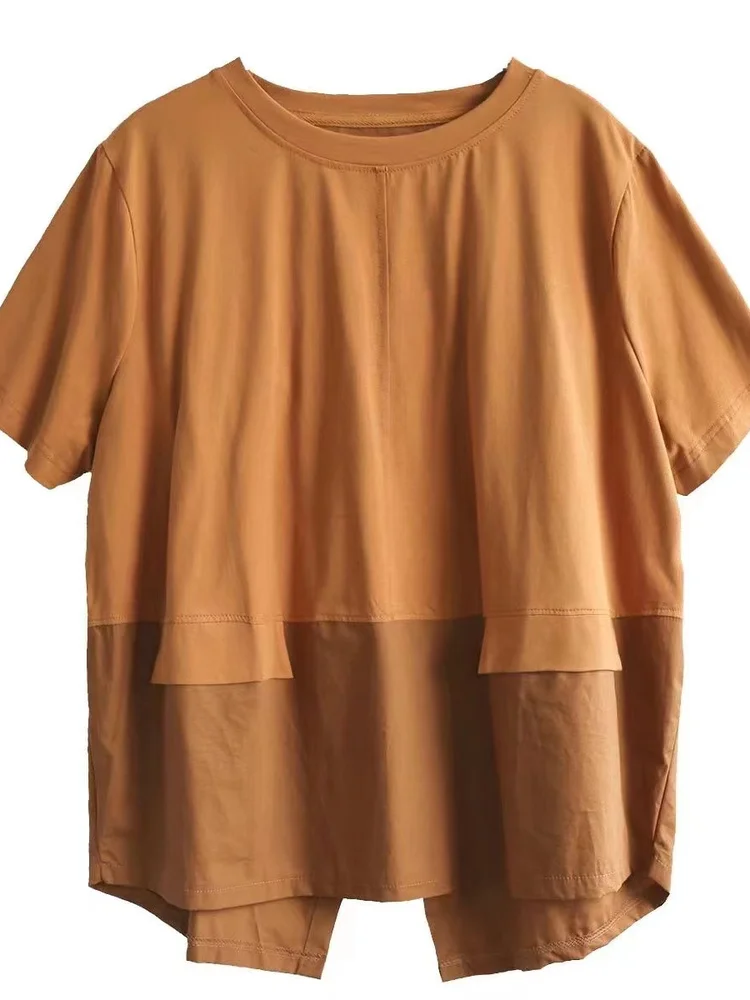 بلوزة صيفية للتخسيس قابلة للتنحيف للأمهات في منتصف العمر بالإضافة إلى حجم فضفاض ort Sve تي شيرت متعدد الاستخدامات من القطن... #5