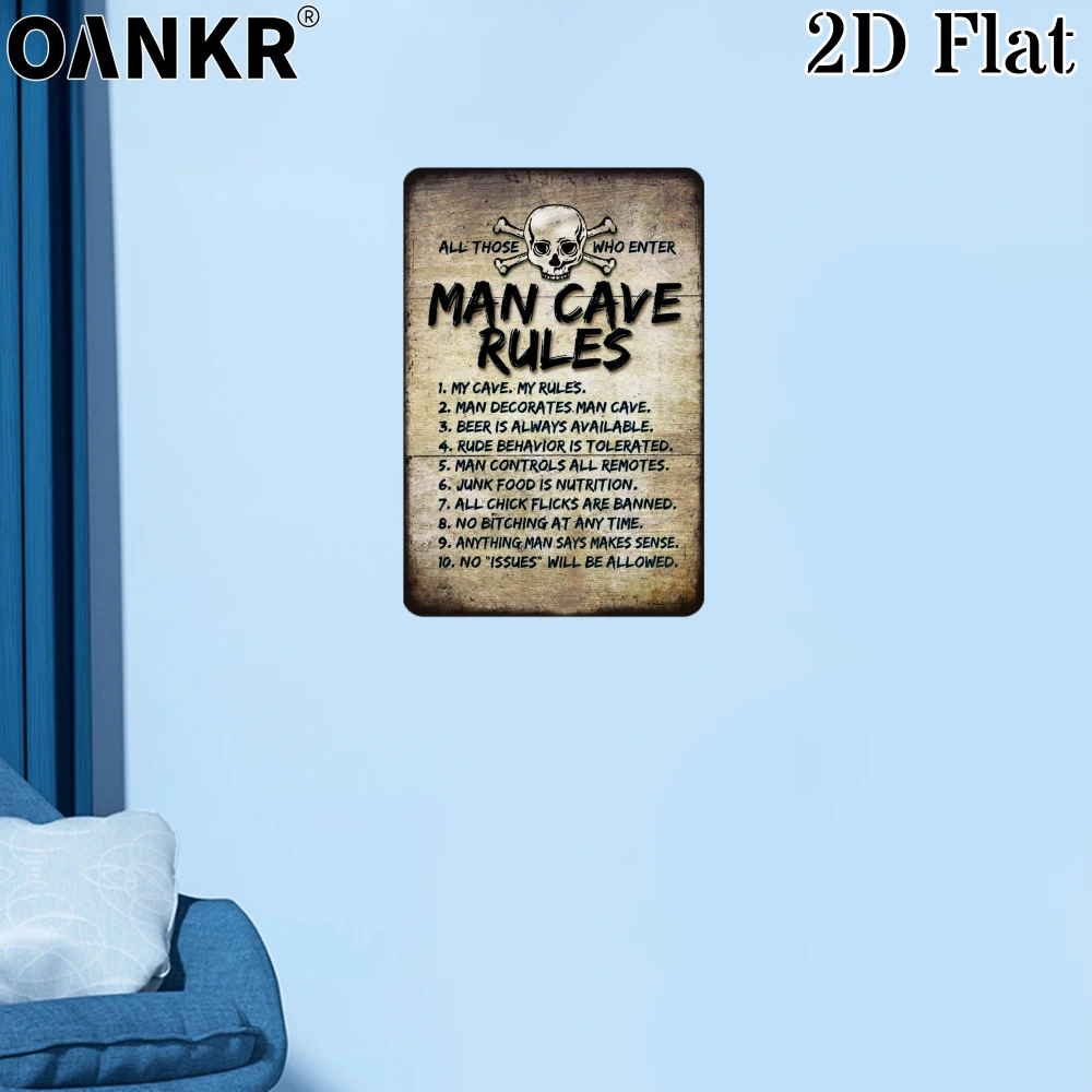 Vintage Art Wall Poster Metal  - Home Bathroom Rules recension och pris