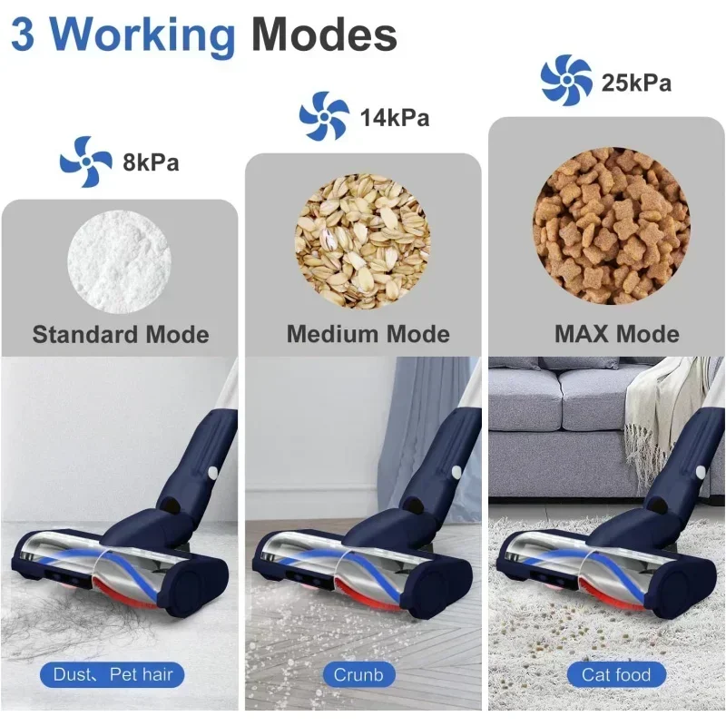 Беспроводной пылесос D2Bwhall, бесщеточный двигатель с всасыванием 25 кПа, 280 Вт, пылесос 4 в 1, ручной пылесос до 55 минут