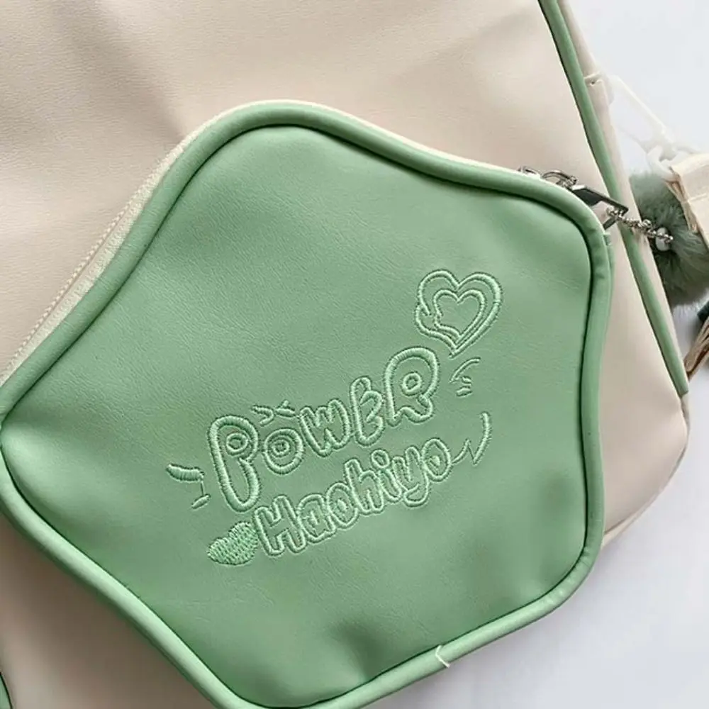 حقيبة كروسبودي المرقعة Y2K ستار حقيبة الظهر الحلو مقاوم للماء الكرتون بولي PU المدرسية سعة كبيرة المرأة حقيبة ظهر من البولي يوريثان السفر #2