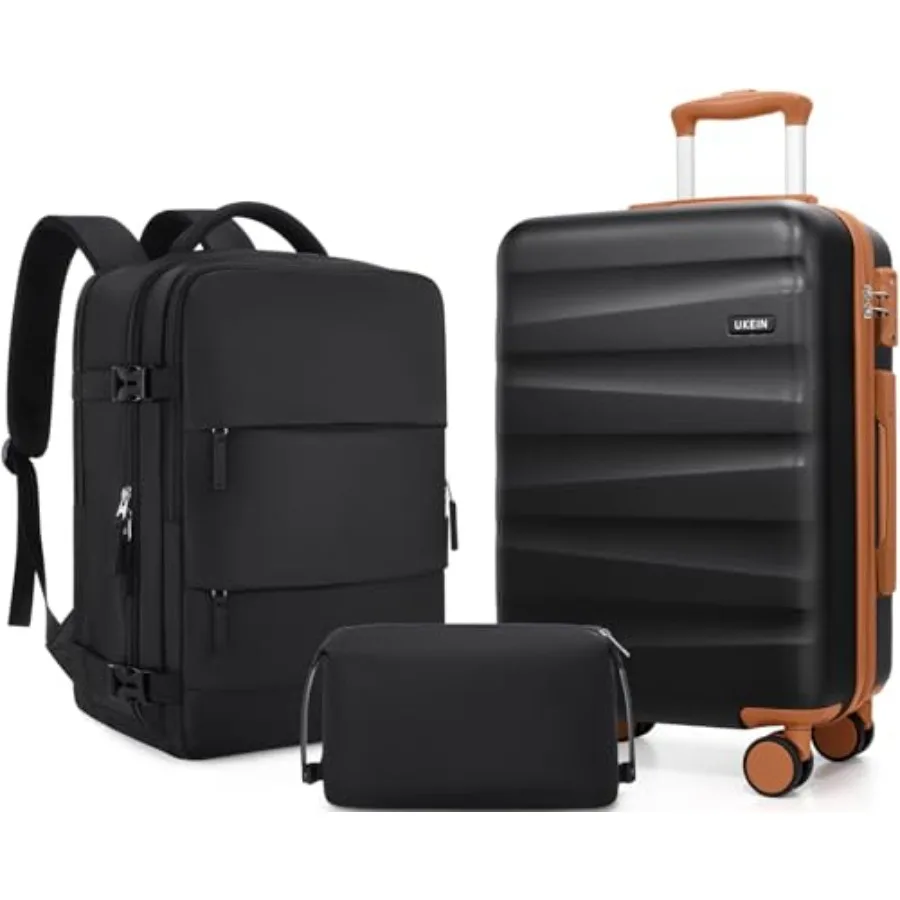 

Luggage Set with Backpack, Polycarbonate Carry On Luggage Airline Approved with Spinner Wheels, Hardshell Travel Suitcase with