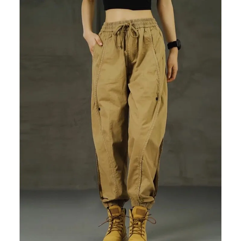 New Autumn Fashion Trend Brand Korean Version Patchwork Retro Workwear Loose Fitting and Versatile Handsome Men's Casual Pants