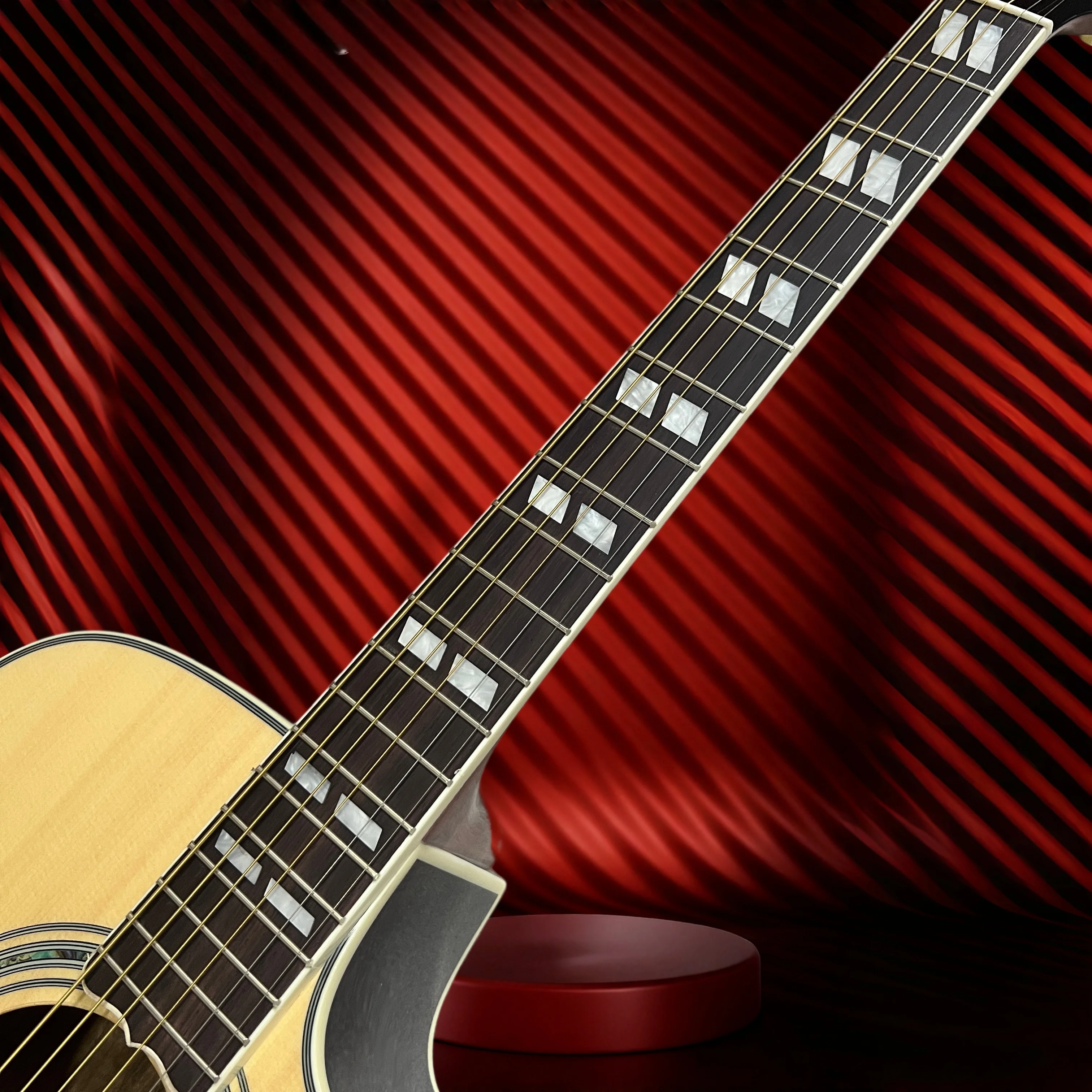 Song Natural Gloss Cutaway Acoustic Guitar Butterfly‑Shaped Bridge Rosewood Fingerboard Folk Advanced Practice Stage Show