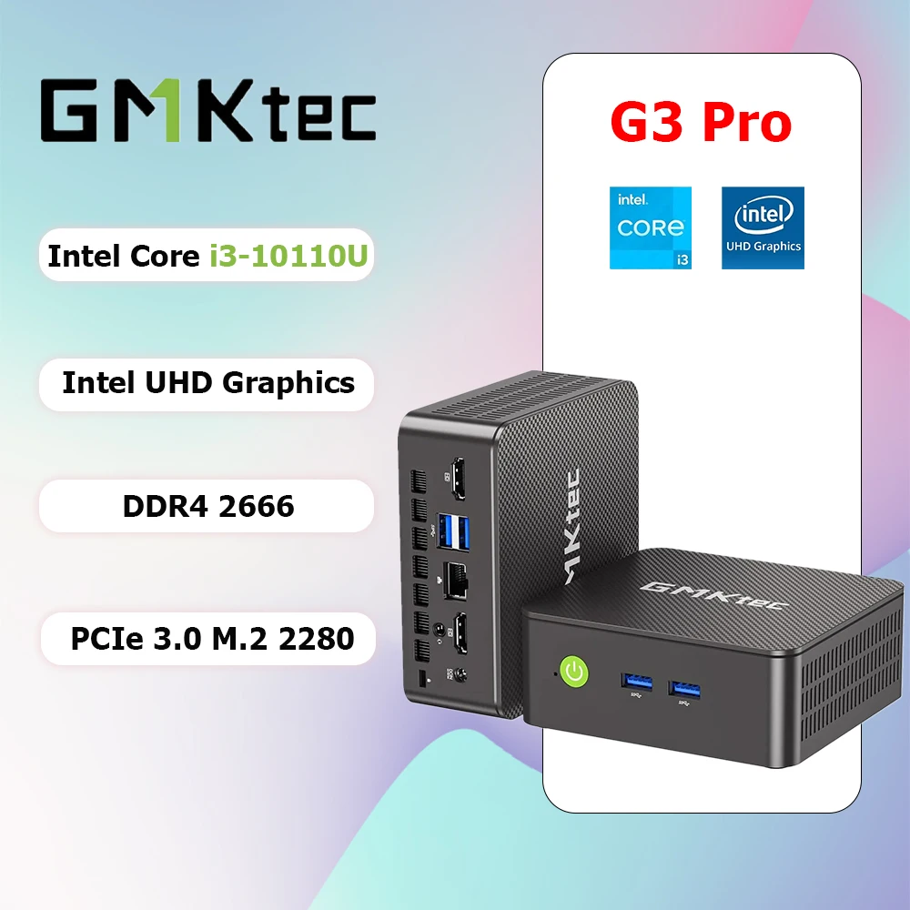 GMKtec G3 Pro Desktop PC Intel Core I3-10110 Mini PC 2-core 4