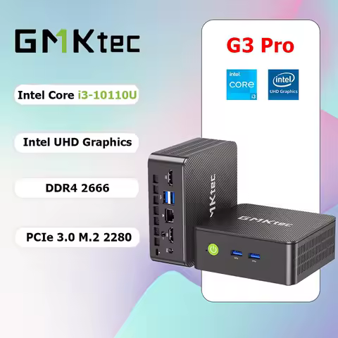 GMKtec G3 Pro Desktop PC Intel Core i3-10110 Mini PC 2-core 4-thread Mini Host Portable Computer 16GB DDR5 1TB SSD Mini Computer