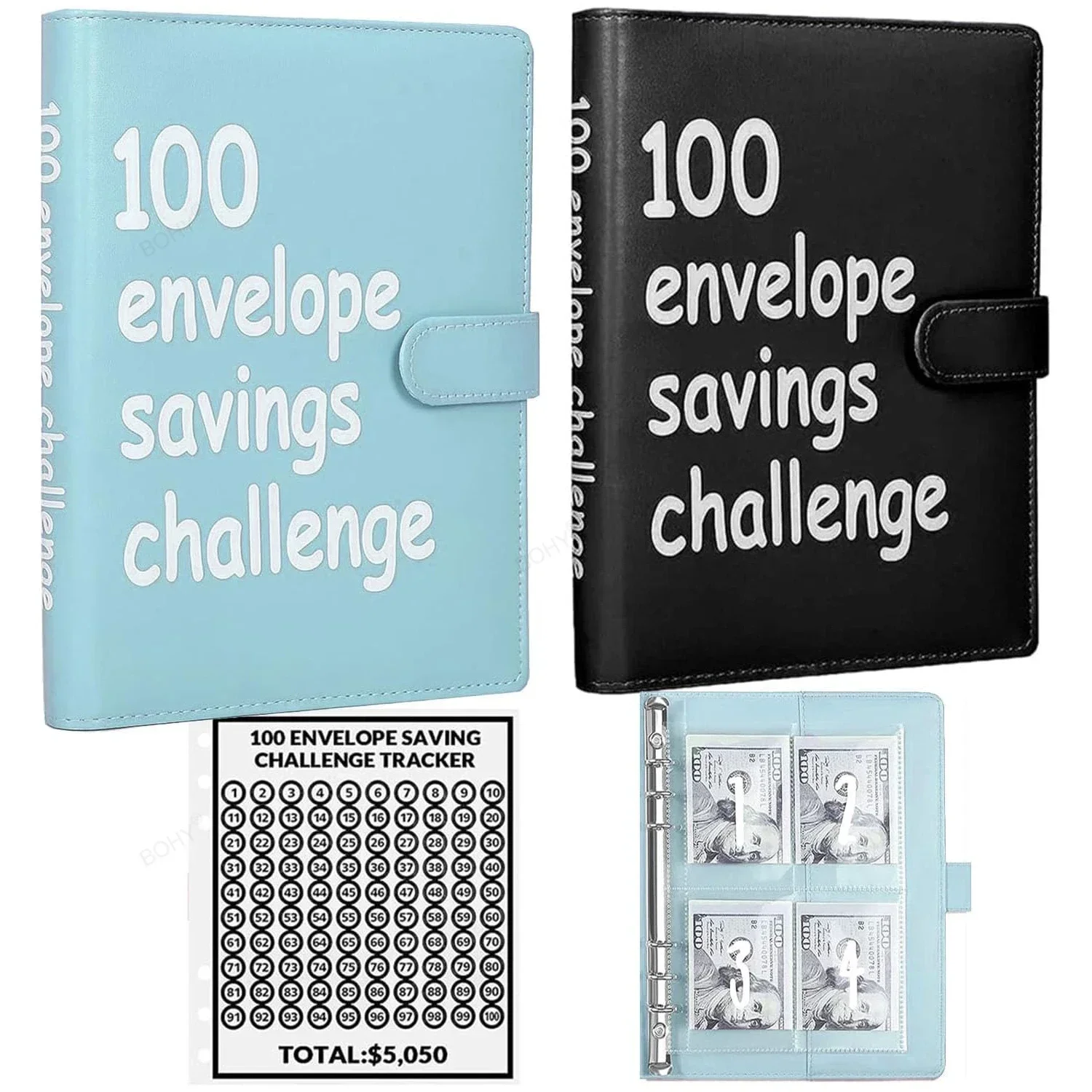 100 Envelopes Money Saving A5 Money Saving Budget Binder with Cash Envelopes Saving Challenge Easy and Fun Way to Save $5,050