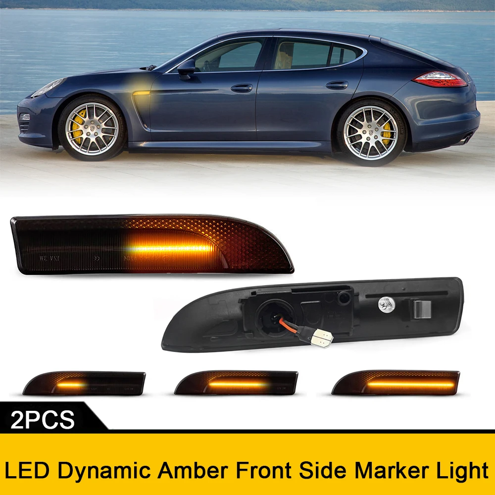 2x Canbus LED Fender Side Marker Repeat Blinker Parking Light For Porsche Panamera 970 Chassis G1 2009-2016 Car Styling Amber