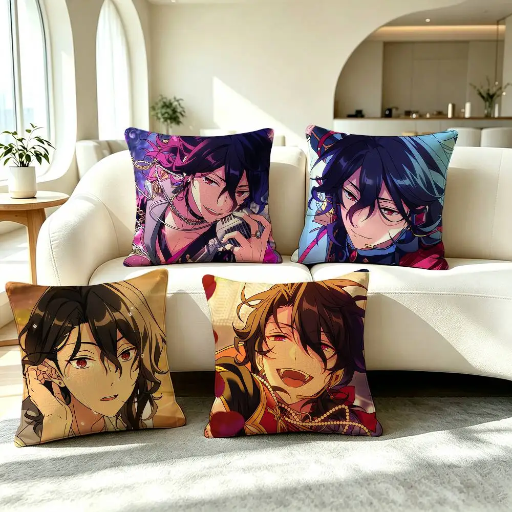 R-Rei Sakuma Ensemble Stars Square Double-Sided printed Pillow Case Bedroom Bedside Pillow Sofa Cushion Cover