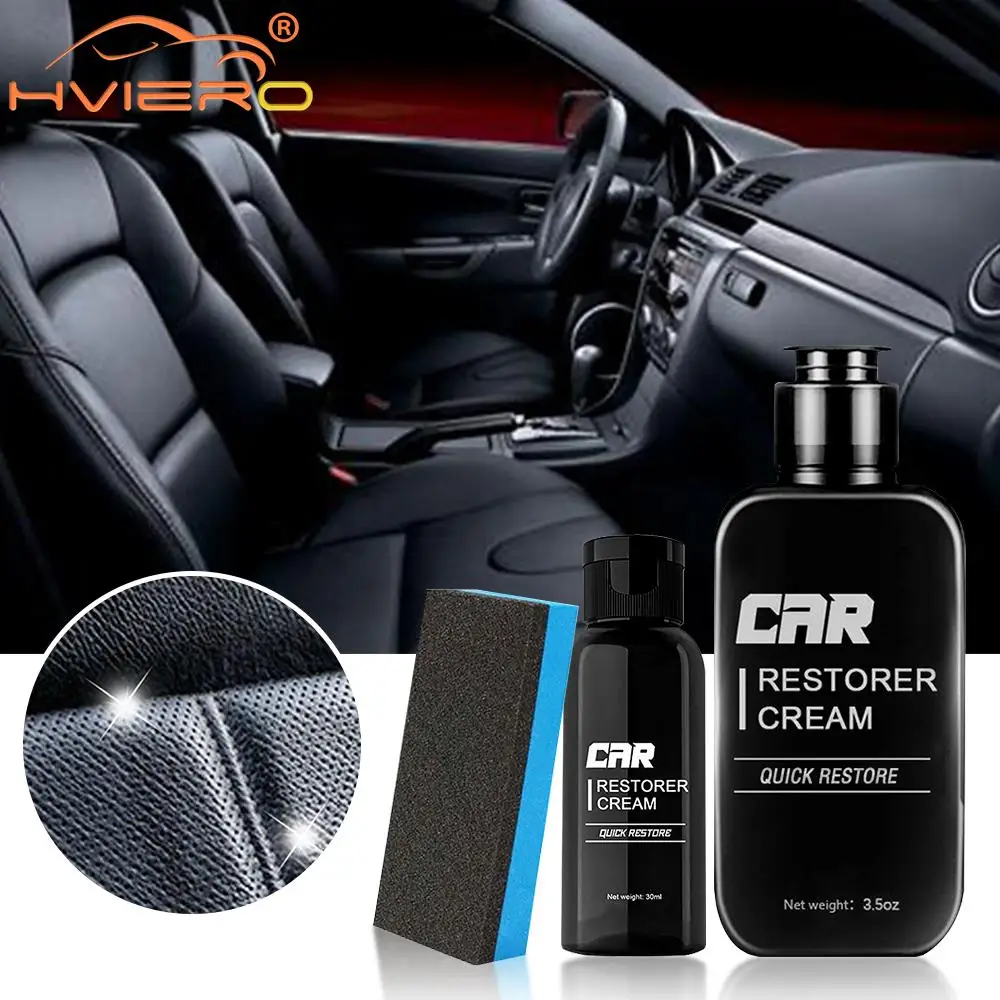 Car Restorer Cream Quick Paste 30ml/100ml Auto Plastic Leather Refurbishment Agent Washable Refresh Aging Surfaces Care Cleaning