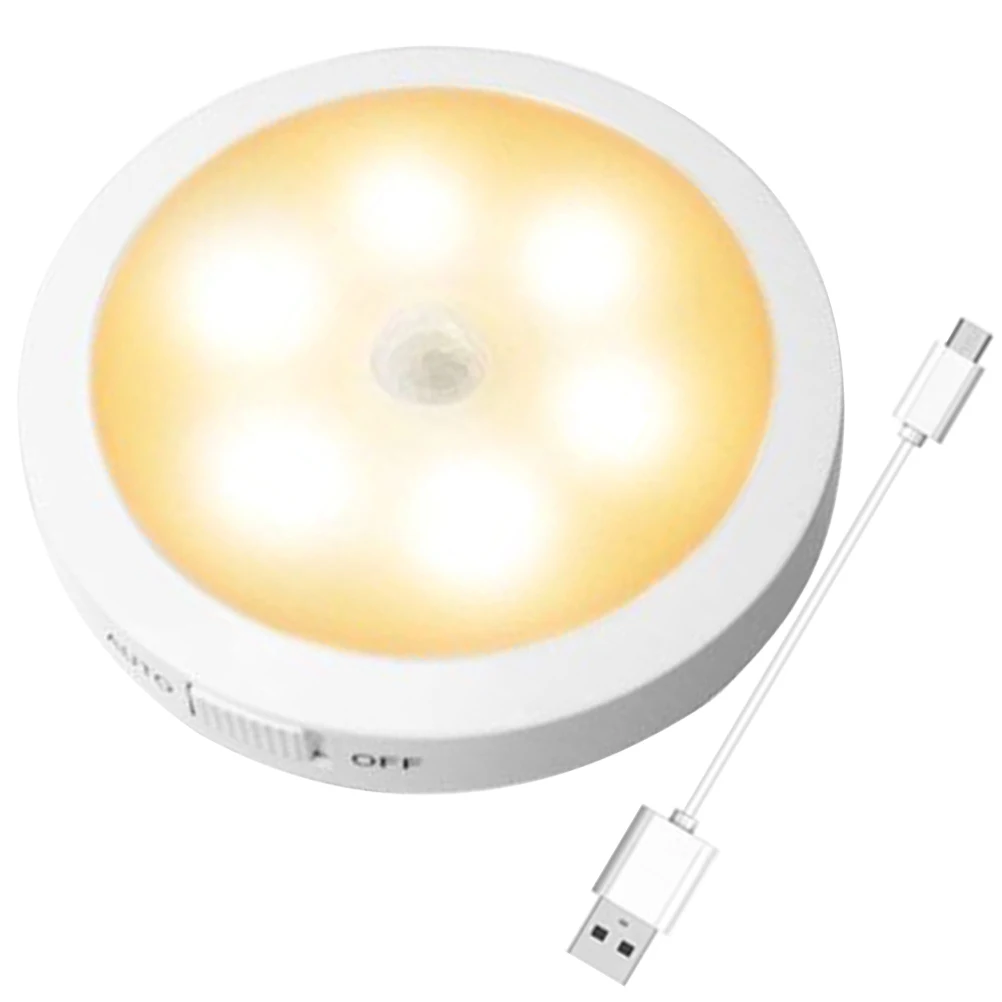 

LED Sensor Night Light Motion Sensor Lamp Small Size Lightweight for Hallway Bedroom Kitchen Operated USB Charging