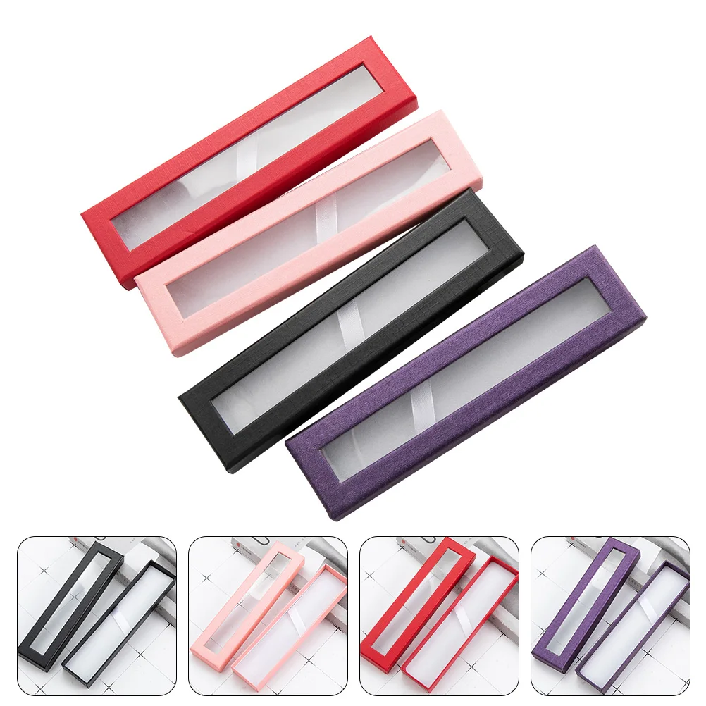 4 pezzi di carta da imballaggio vuota semplice scatola di immagazzinaggio per penna singola custodia per confezioni regalo per la casa supporto di archiviazione leggero antipolvere per