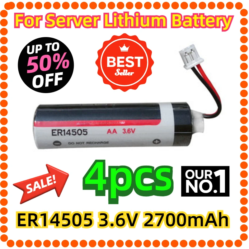 For Server Lithium Battery 4pcs ER14505 3.6V 2700mAh