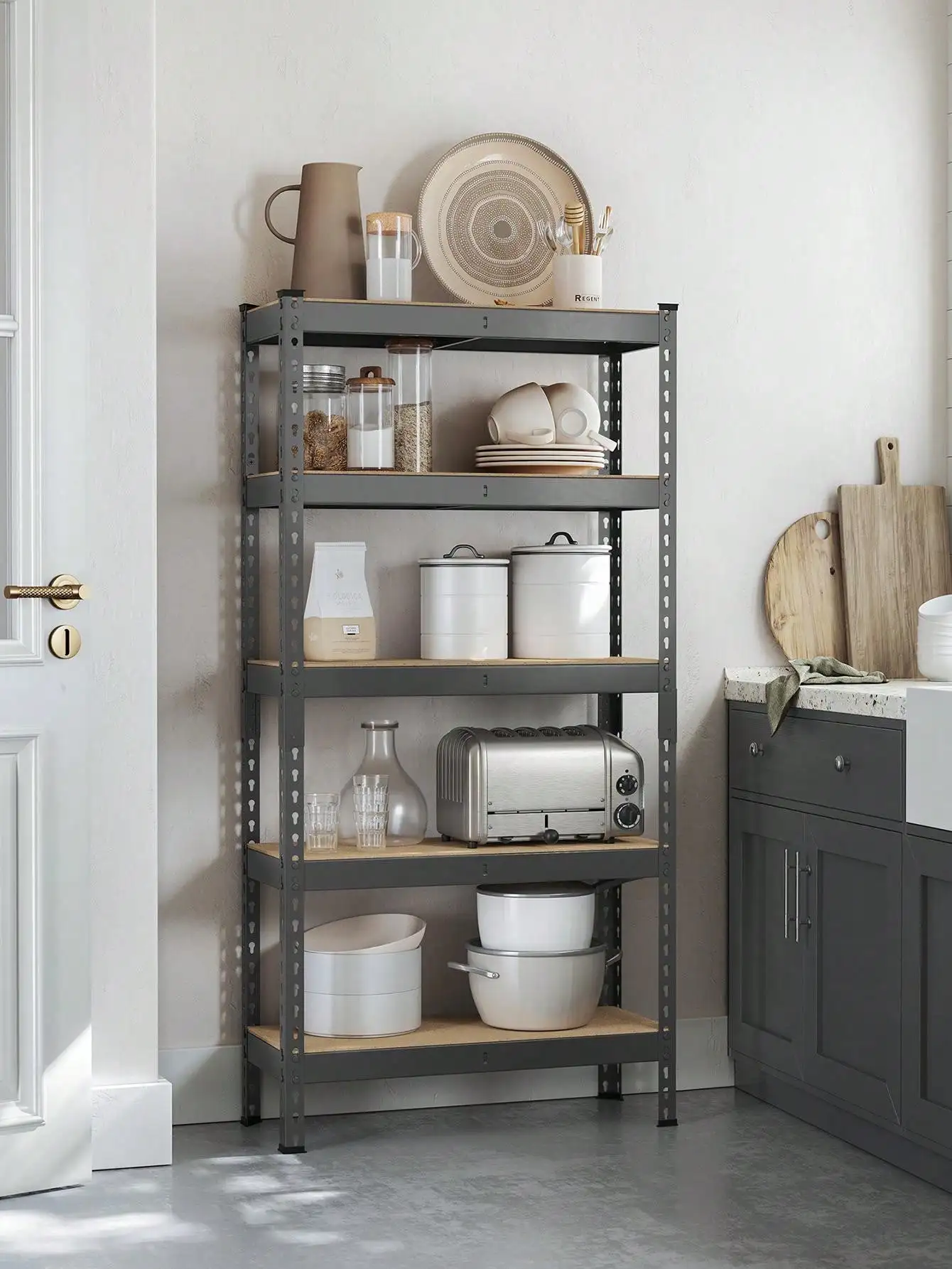 SONGMICS 5-Tier Storage Shelves, Garage Storage, Boltless Assembly, Adjustable Shelving Unit, 11.8 X 29.5 X 59.1 Inches, Load