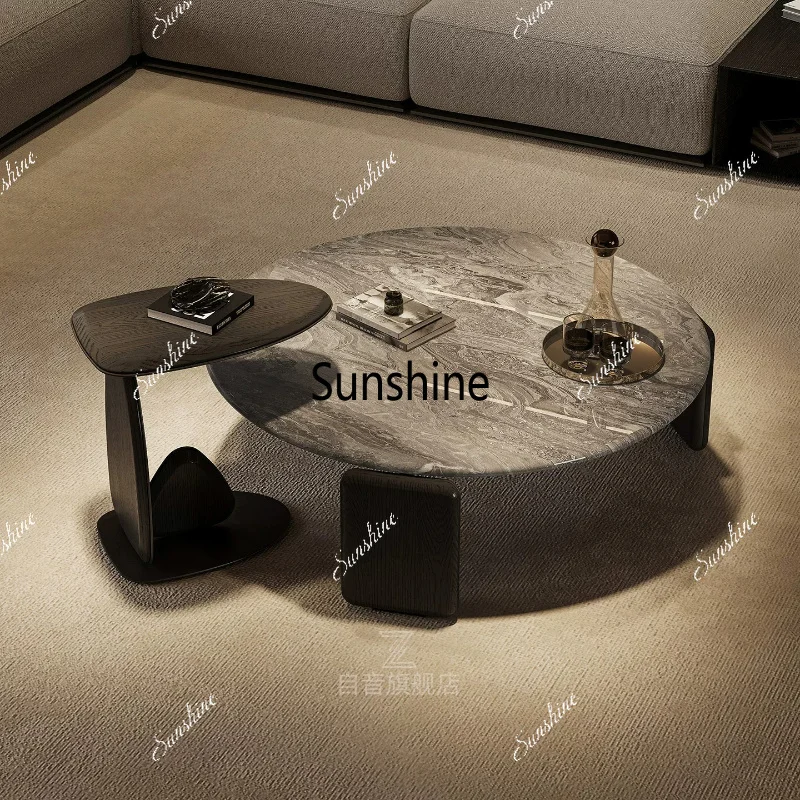 Light luxury high-end coffee table living room home Italian minimalist round